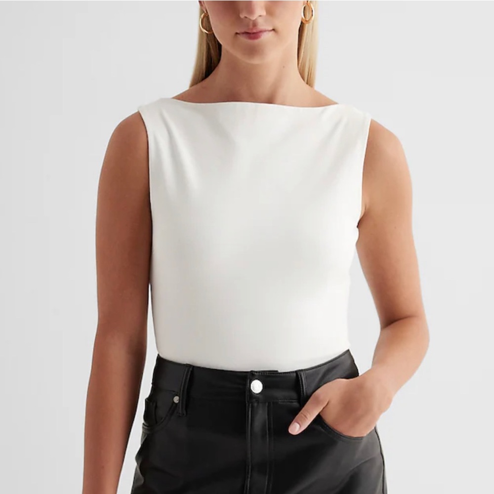 Body Contour Cotton Bateau Neck Tank